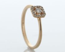 10ct Rose Gold Diamond Halo Ring 0.28 Carats
