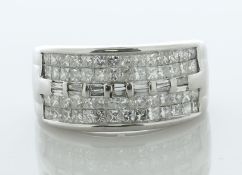 18ct White Gold Ladies Half Eternity Diamond Ring 2.00 Carats