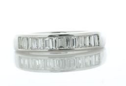 Platinum Semi Eternity Diamond Ring 1.50 Carats