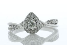 14ct Gold Illusion Halo Diamond Ring 0.75 Carats