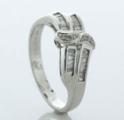 18ct White Gold Diamond 'Bow' Ring 0.23 Carats
