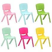 RRP £75.73 6PCS Colorful Stackable Chair Children School Plastic Kids Learning Chairs