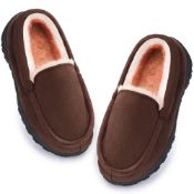 RRP £10.22 FUPPIA Boys House Slippers Memory Foam Moccasin Shoes