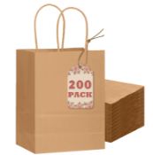 RRP £32.87 Gcardist 200-Packs Brown Paper Gift Bags with Handles