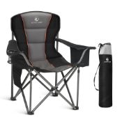 RRP £34.74 ALPHA CAMP Camping Chairs for Adults Camping Chairs for Heavy People, Black