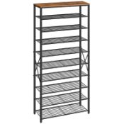 RRP £37.07 HOOBRO 10-Tier Shoe Rack