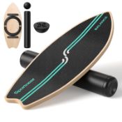 RRP £119.99 Sportneer Surf Balance Board Adult, Surfing Skateboard Training 200KG