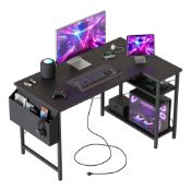 RRP £35.52 Mericonia Reversible Corner Desk, w. Power Outlets, 100x70cm, Black