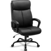 RRP £71.84 BASETBL Executive Ergonomic Office Chair, Computer Desk Chair, Black