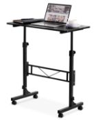 RRP £67.19 KLSMYHOKI Standing Desk Adjustable Height, Mobile Stand Up Desk with Wheels