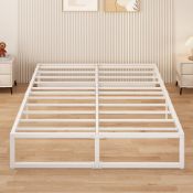 RRP £67.62 Yicensen Small Double Bed Frame 120x190cm, Easy Assembly, Noise Free, White