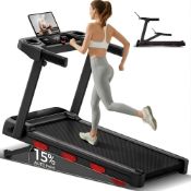 RRP £232.73 Foldable Walking Pad for Home, 15% Auto Incline Treadmill, 180KG Capacity