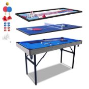 RRP £95.43 HLC 55" 5 in 1 Multi Game Table - Folding Pool