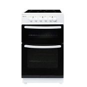 RRP £202.30 Haden Cooker 50cm Twin Cavity 52L Electric Cooker 4 Zone Ceramic Hob White