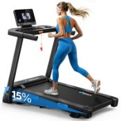 RRP £367.12 MERACH Heavy-Duty Foldable Treadmill for Home, Reinforced Steel Frame