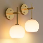 RRP £54.08 LABOREDUCER Rechargeable Wall Lights, 2 Pack, 12 RGB & Dimmable, Gold