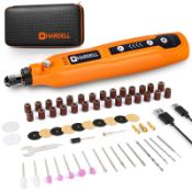 RRP £27.55 HARDELL Cordless Rotary Tool Kit with 69 Accessories - 5-Speed Mini Power Tool