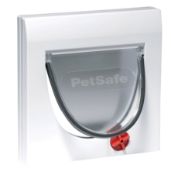 RRP £11.55 PetSafe Manual 4 Way Locking Classic Cat Flap, White, with Tunnel