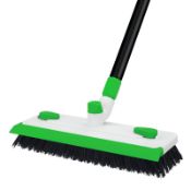 RRP £10.85 Qaestfy Floor Grout Scrub Brush with Squeegee 3 in 1