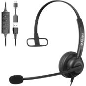 RRP £21.98 Arama USB Headset with Microphone Noise Cancelling for PC