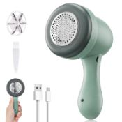 RRP £16.98 Electric Lint Remover USB Rechargeable Fabric Shaver with 3 Blades