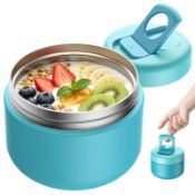 RRP £19.19 WayEee 420ml Kids Food Flask - Leak-proof Insulated Vacuum/Blue