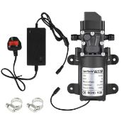 RRP £16.66 DC 24V Water Pump 4L/M 1GPM Diaphragm Pump 3/8" Fitting with Power Supply