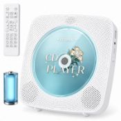 RRP £31.49 CD Player, CD Players for Home with Bluetooth, FM Radio, USB, Battery,White