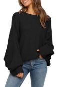 RRP £22.78 Fessceruna Women's Jumper Oversize Batwing Sleeves