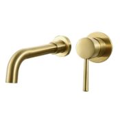 RRP £48.98 Wall Mounted Basin Mixer Taps Brass Split-Type Basin Tap with Spout (20CM spout