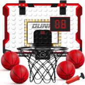 RRP £16.99 TEMI Indoor Basketball Hoop Play Set for Kids, 4 Play Balls