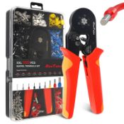 RRP £16.18 AivaToba Ferrule Crimping Tool Kit 0.08-16mm AWG 30-6 with 1200PCS