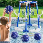 RRP £29.39 DULONIME 2 in 1 Pool Basketball Hoop Game for Kids Ages 3 4 5 6 7 Year Old
