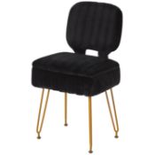 RRP £52.66 IBUYKE Vanity Stool with Storage, Folding Back Makeup Chair, Black WBD030B
