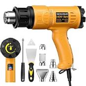 RRP £21.87 SEEKONE 2000W Professional Heat Gun 50 - 600 Variable Temperature Control
