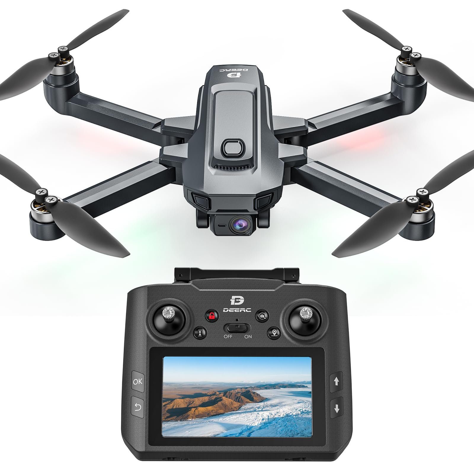 DEERC D35Pro GPS Drone with 4K Camera for Adults, HD Screen Controller ...