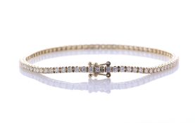 18ct Yellow Gold Tennis Diamond Bracelet 3.00 Carats