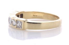 14ct Yellow Gold Semi Eternity Diamond Ring 1.37 Carats
