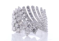 14ct White Gold Ladies Dress Diamond Ring 3.50 Carats