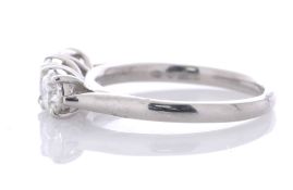 Platinum Three Stone Claw Set Diamond Ring 1.20 Carats