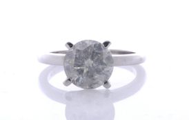 18ct White Gold Single Stone Claw Set Diamond Ring 2.50 Carats