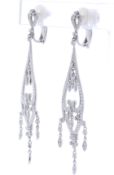 18ct White Gold Ladies Dress Diamond Earrings 1.50 Carats