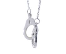 18ct White Gold Diamond Handcuff Pendant 0.20 Carats