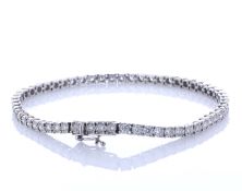 10ct White Gold Tennis Diamond Bracelet 5.00 Carats