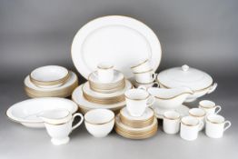 A Royal Worcester "Capri" pattern white and gilt part dinner service, comprising oval meat plate,