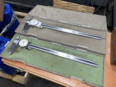 Lot with (2) Mitutoyo 12" Dial Calipers with Cases