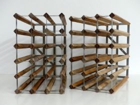2 30 bottle Double Depth (3 x 5) Wood & Metal Wine Racks