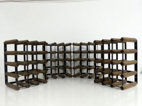 4 16 btl (3 x 4) Wood & Painted Metal Wine Rack
