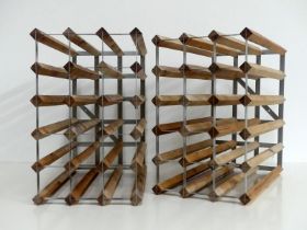 2 30 bottle Double Depth (3 x 5) Wood & Metal Wine Racks
