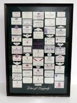 A Large Framed Colour Print 'The Great Wines of Burgundy' Depicting Various Wine Labels (94cm h x
